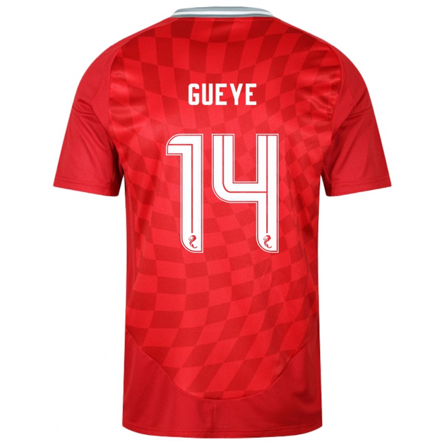 Gyermek Labdarúgás Pape Habib Gueye #14 Piros Hazai Jersey 2024/25 Mez Póló Ing