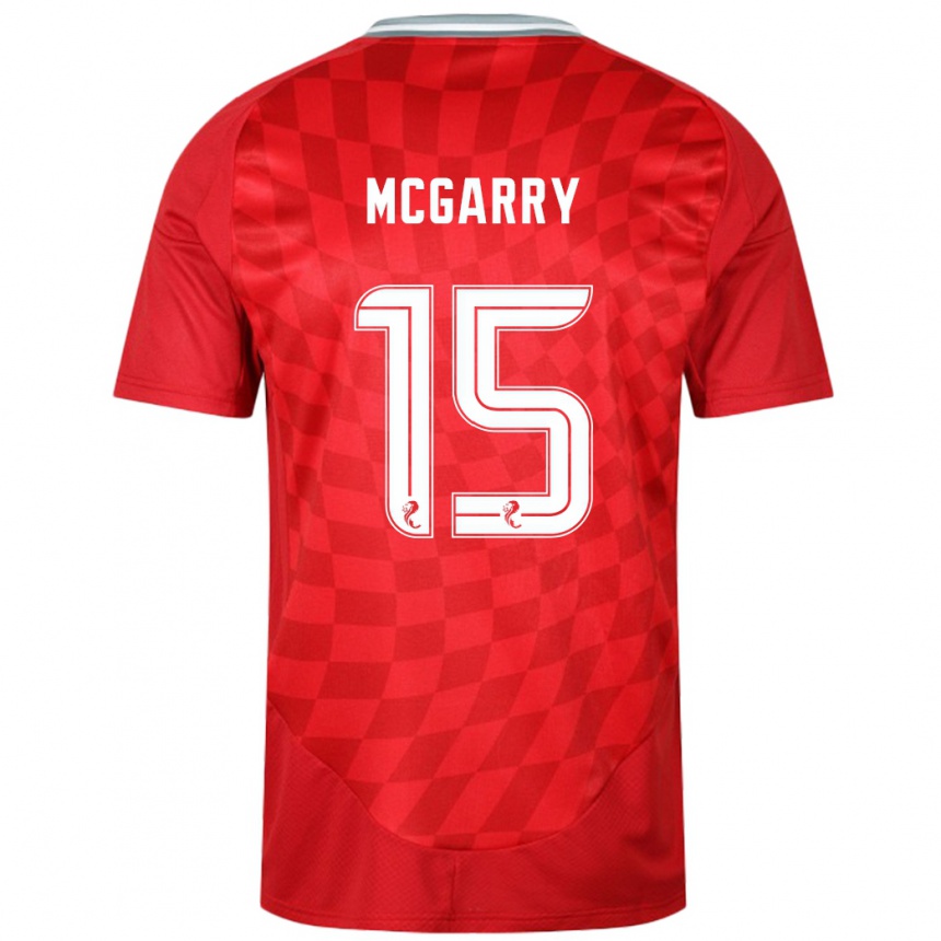 Gyermek Labdarúgás James Mcgarry #15 Piros Hazai Jersey 2024/25 Mez Póló Ing