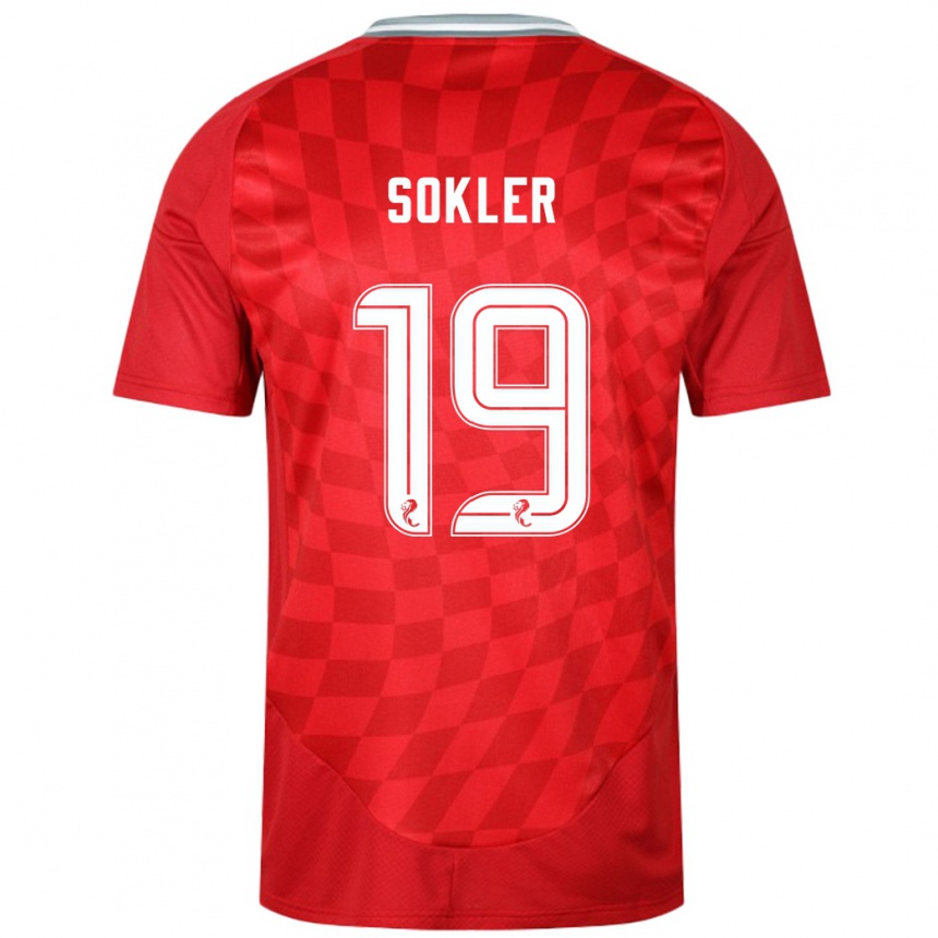 Gyermek Labdarúgás Ester Sokler #19 Piros Hazai Jersey 2024/25 Mez Póló Ing