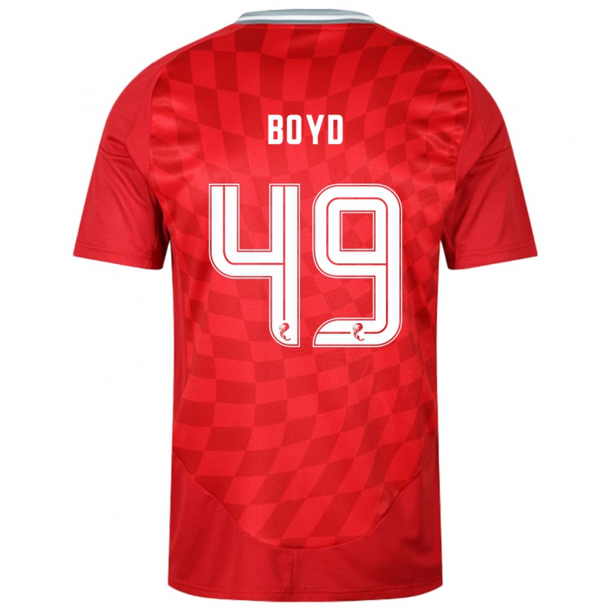 Gyermek Labdarúgás Fletcher Boyd #49 Piros Hazai Jersey 2024/25 Mez Póló Ing