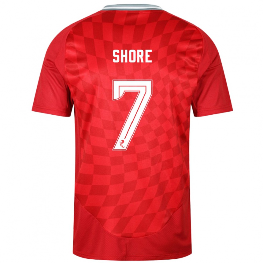 Gyermek Labdarúgás Eilidh Shore #7 Piros Hazai Jersey 2024/25 Mez Póló Ing