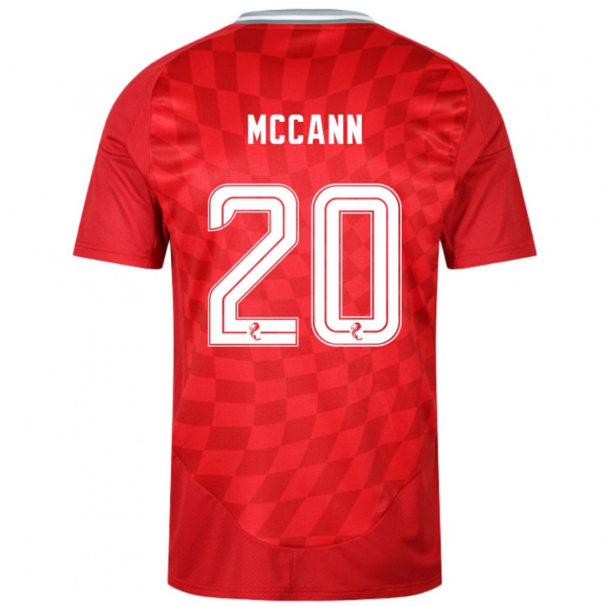 Gyermek Labdarúgás Annalisa Mccann #20 Piros Hazai Jersey 2024/25 Mez Póló Ing