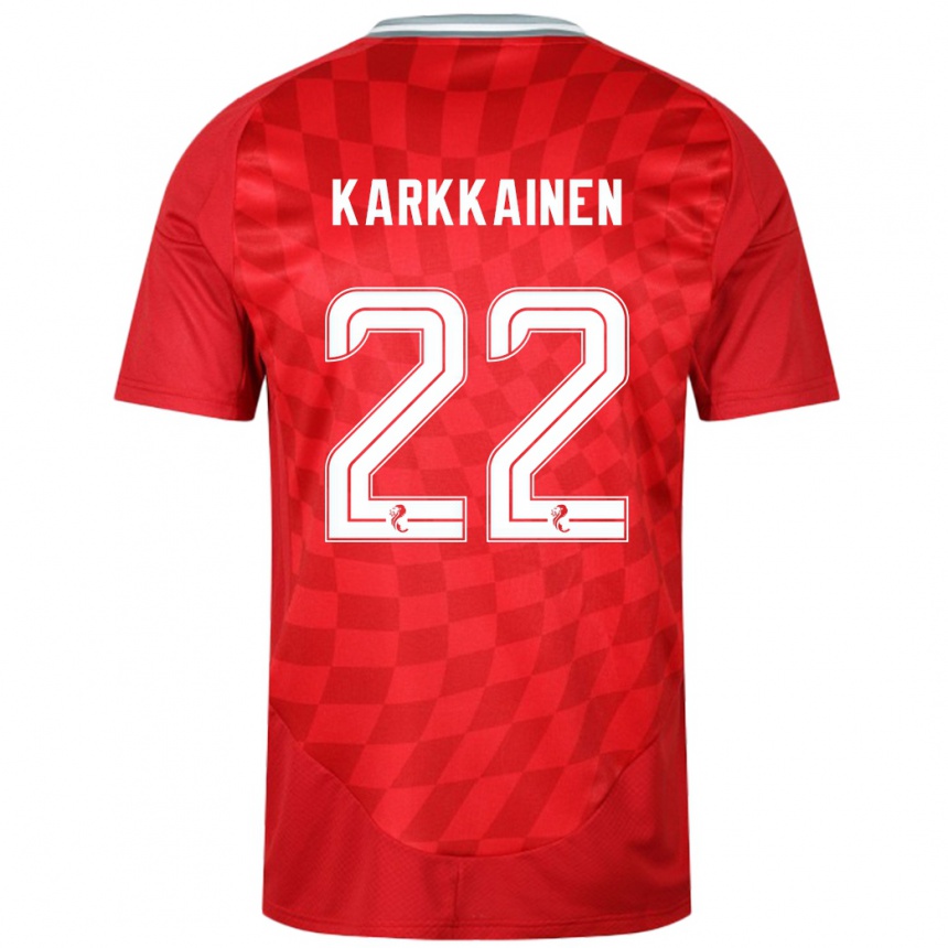 Gyermek Labdarúgás Elena Kärkkäinen #22 Piros Hazai Jersey 2024/25 Mez Póló Ing