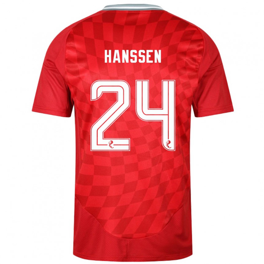 Gyermek Labdarúgás Nadine Hanssen #24 Piros Hazai Jersey 2024/25 Mez Póló Ing