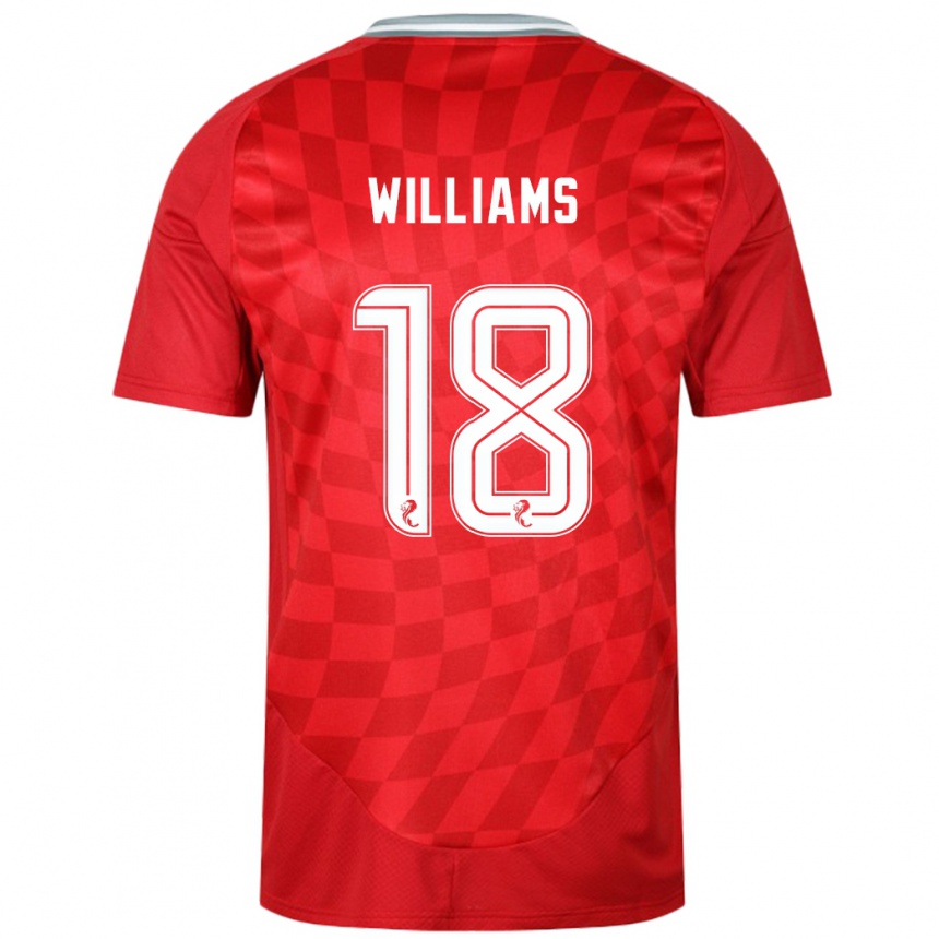 Gyermek Labdarúgás Rhys Williams #18 Piros Hazai Jersey 2024/25 Mez Póló Ing