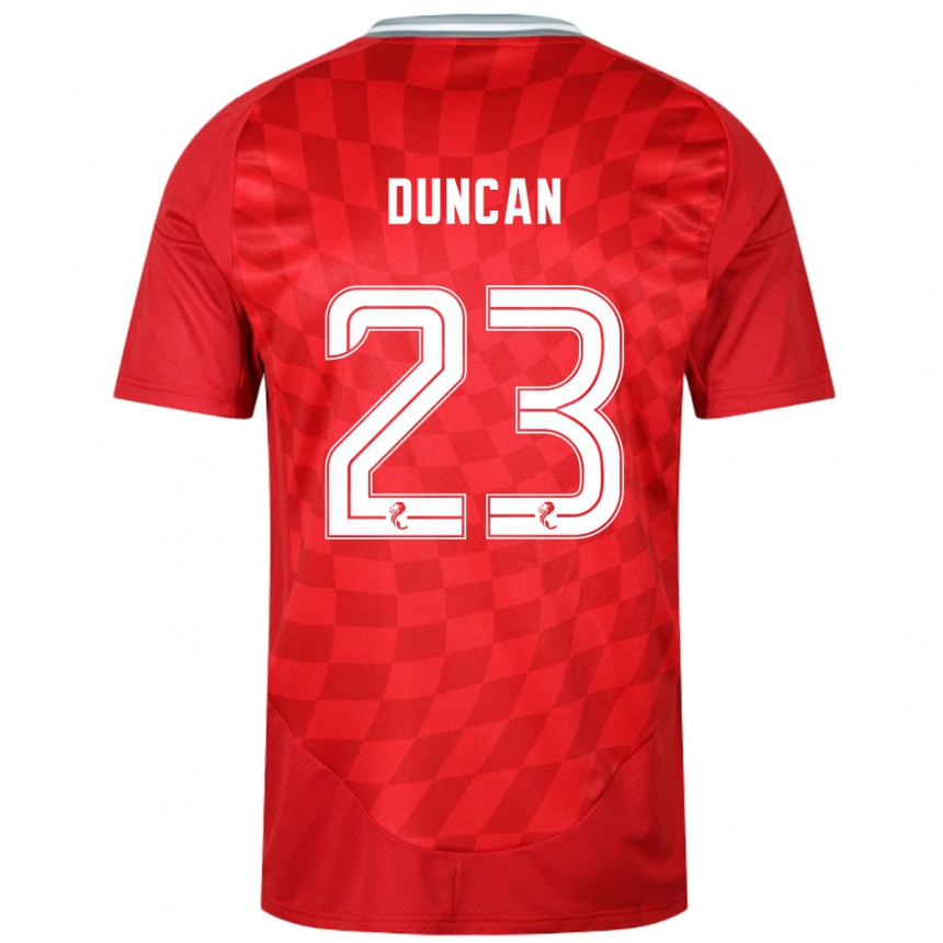 Gyermek Labdarúgás Ryan Duncan #23 Piros Hazai Jersey 2024/25 Mez Póló Ing