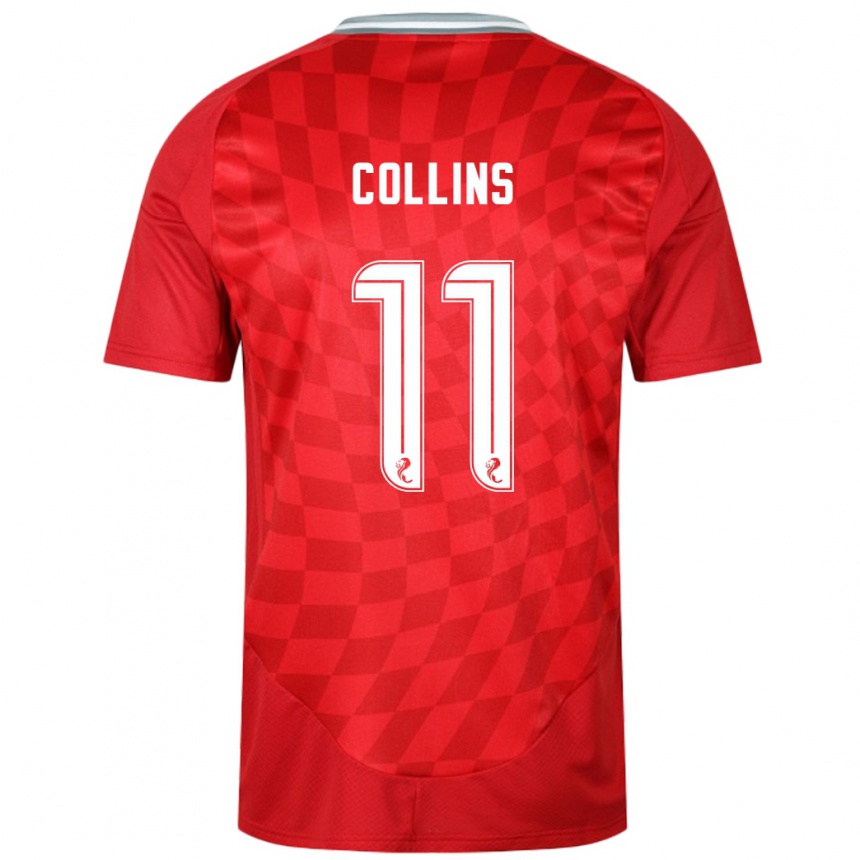 Gyermek Labdarúgás Bailley Collins #11 Piros Hazai Jersey 2024/25 Mez Póló Ing