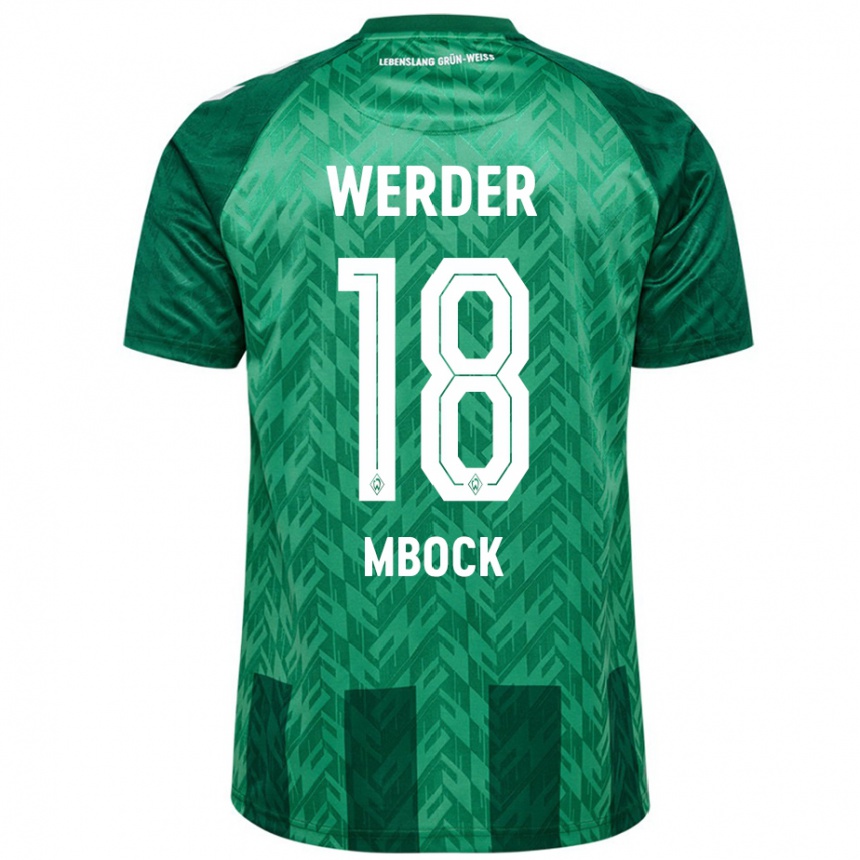 Gyermek Labdarúgás Princewill Mbock #18 Zöld Hazai Jersey 2024/25 Mez Póló Ing