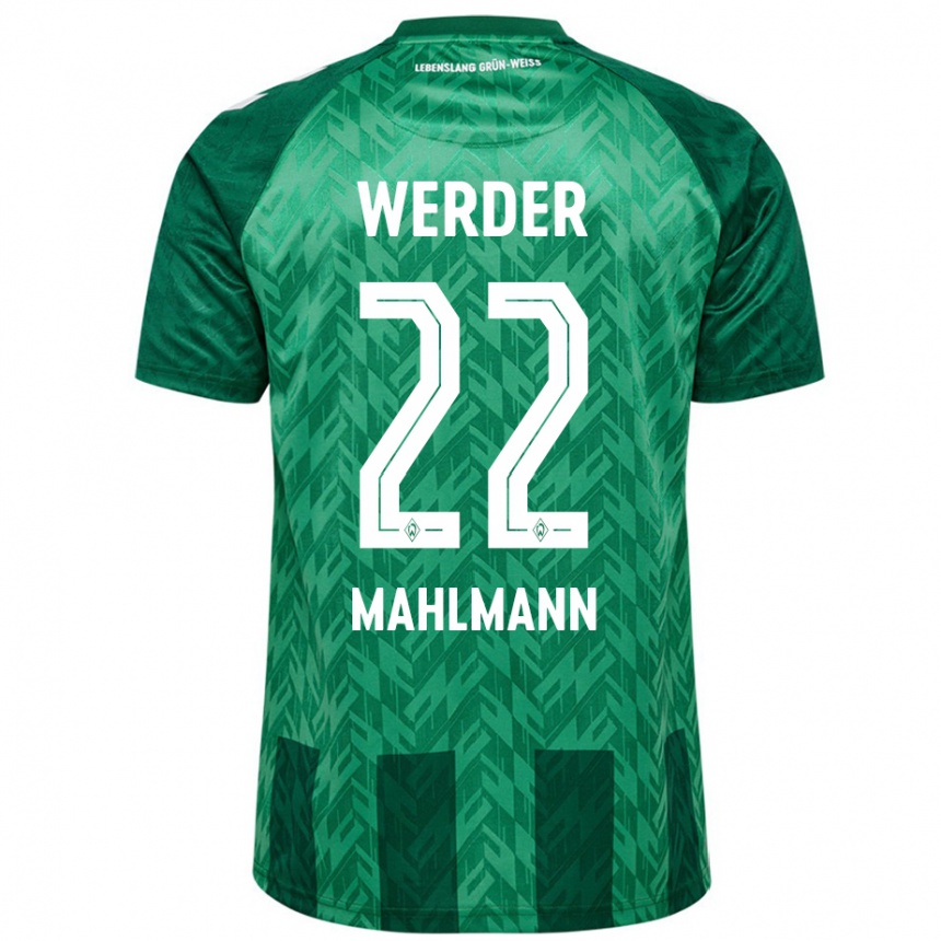 Gyermek Labdarúgás Justus Mahlmann #22 Zöld Hazai Jersey 2024/25 Mez Póló Ing