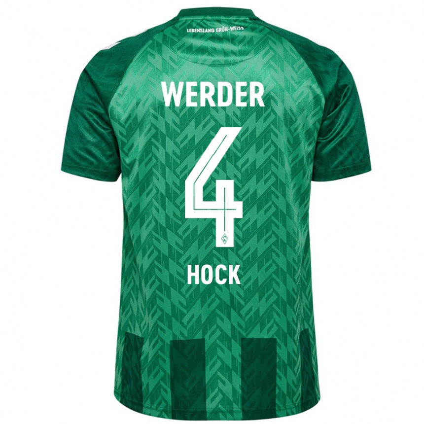 Gyermek Labdarúgás Alexander Höck #4 Zöld Hazai Jersey 2024/25 Mez Póló Ing