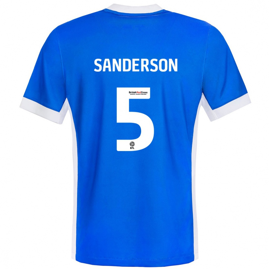 Gyermek Labdarúgás Dion Sanderson #5 Kék Fehér Hazai Jersey 2024/25 Mez Póló Ing