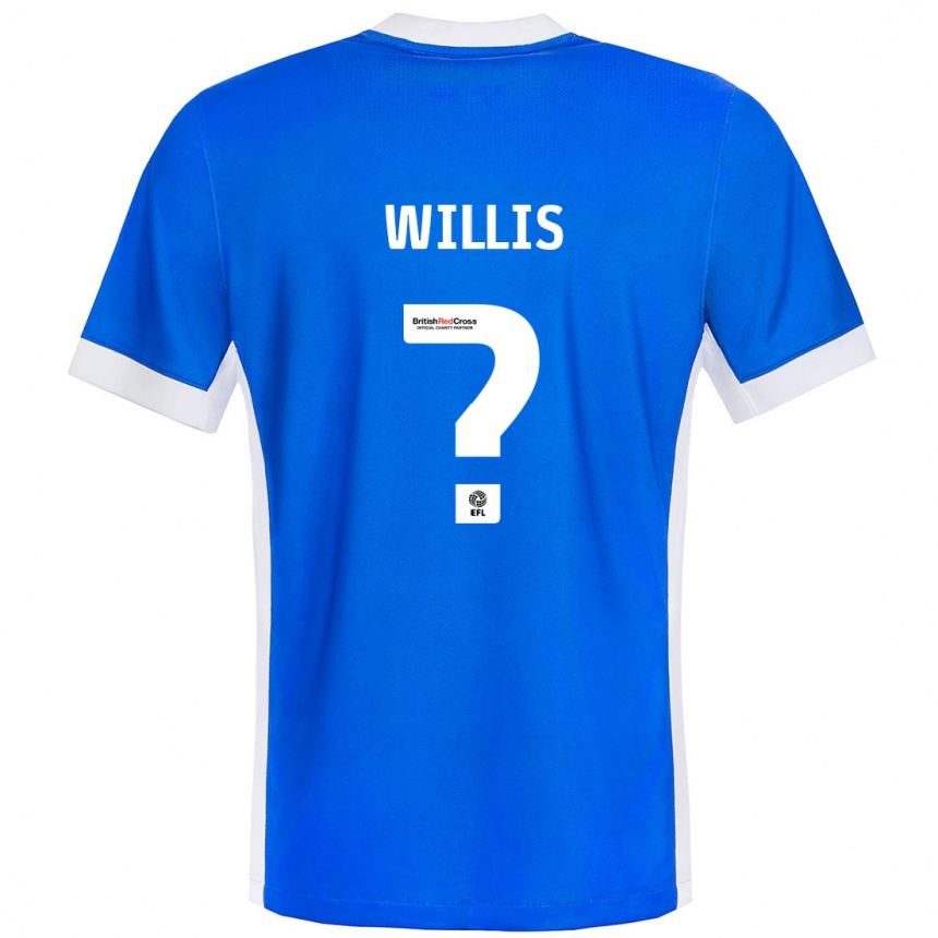 Gyermek Labdarúgás Zach Willis #0 Kék Fehér Hazai Jersey 2024/25 Mez Póló Ing