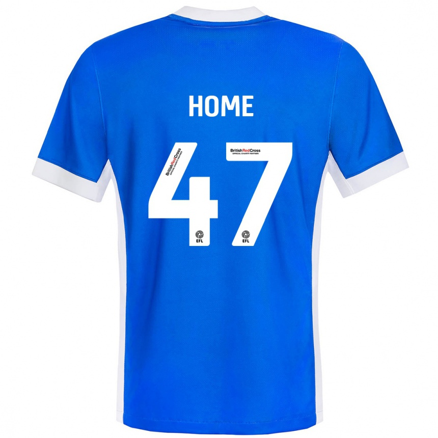 Gyermek Labdarúgás Josh Home #47 Kék Fehér Hazai Jersey 2024/25 Mez Póló Ing