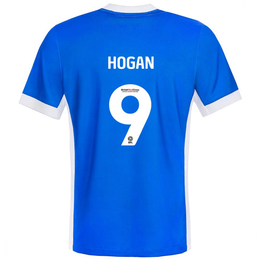 Gyermek Labdarúgás Scott Hogan #9 Kék Fehér Hazai Jersey 2024/25 Mez Póló Ing