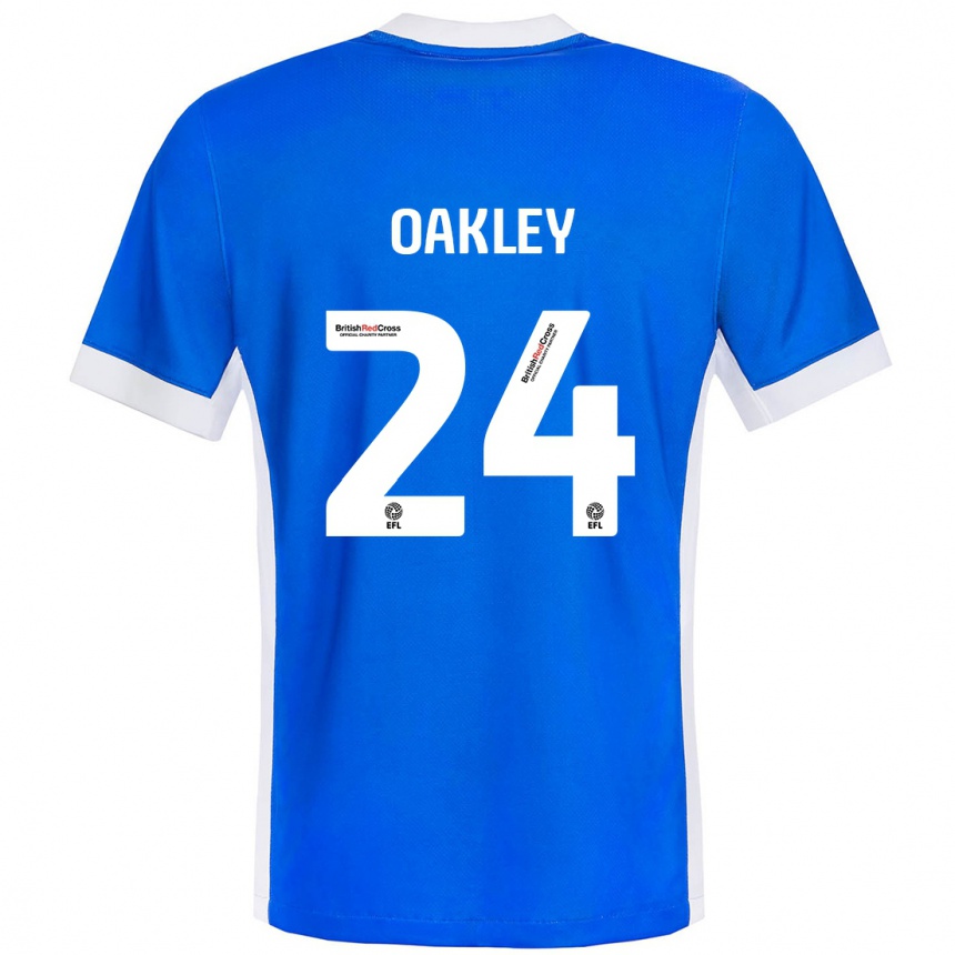 Gyermek Labdarúgás Marcel Oakley #24 Kék Fehér Hazai Jersey 2024/25 Mez Póló Ing