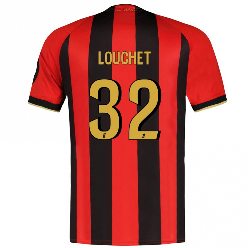 Gyermek Labdarúgás Tom Louchet #32 Piros Fekete Hazai Jersey 2024/25 Mez Póló Ing