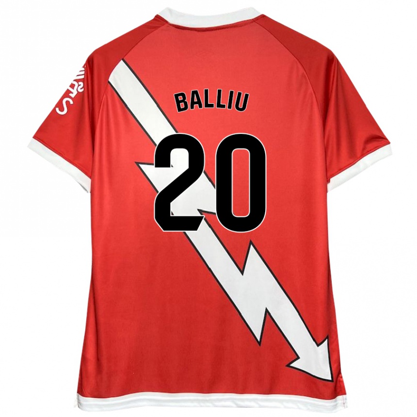 Gyermek Labdarúgás Iván Balliu #20 Fehér Piros Hazai Jersey 2024/25 Mez Póló Ing