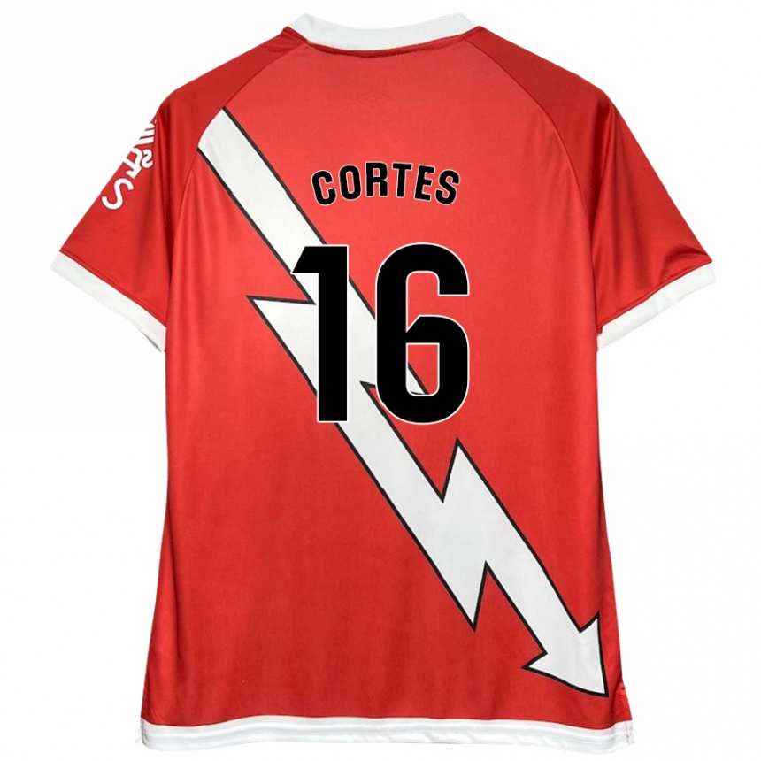 Gyermek Labdarúgás José Cortés #16 Fehér Piros Hazai Jersey 2024/25 Mez Póló Ing