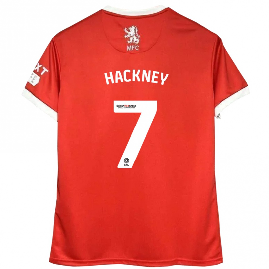 Gyermek Labdarúgás Hayden Hackney #7 Piros Fehér Hazai Jersey 2024/25 Mez Póló Ing