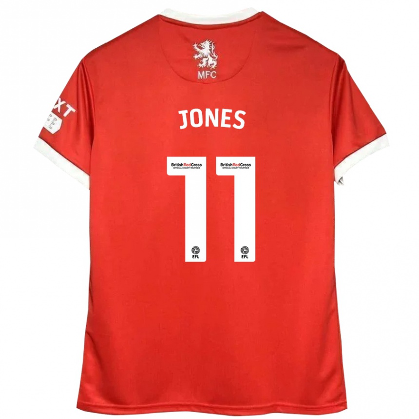 Gyermek Labdarúgás Isaiah Jones #11 Piros Fehér Hazai Jersey 2024/25 Mez Póló Ing