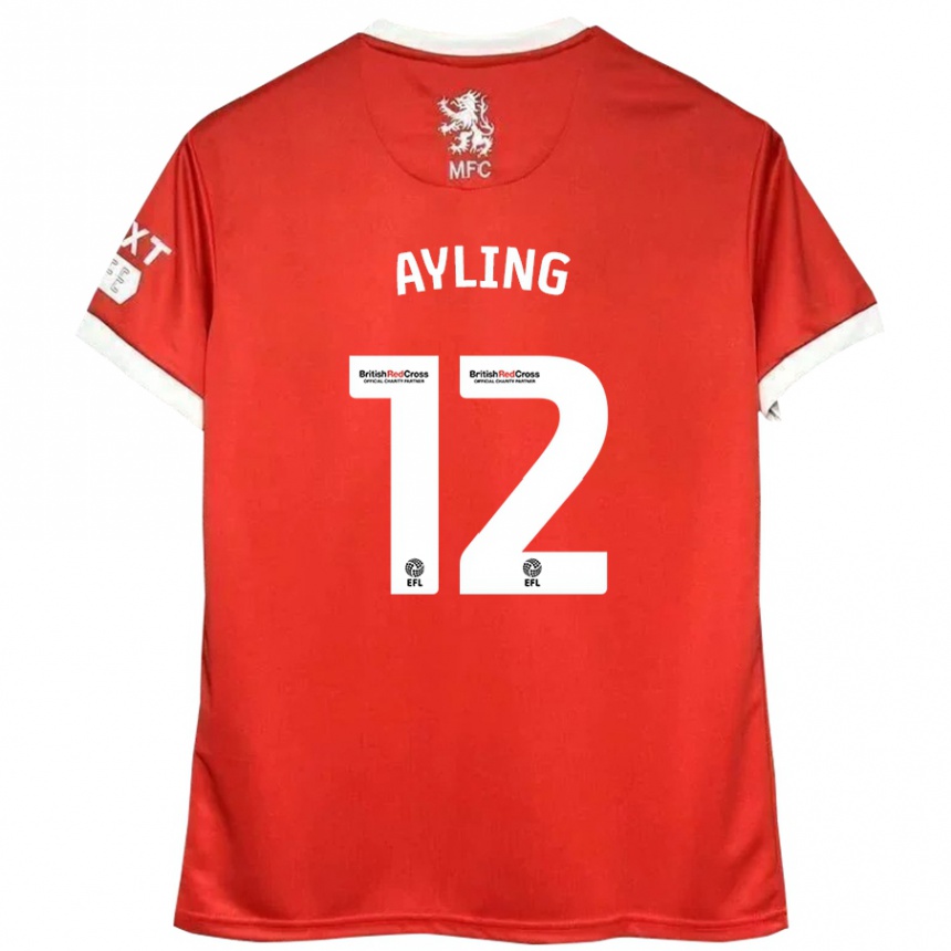 Gyermek Labdarúgás Luke Ayling #12 Piros Fehér Hazai Jersey 2024/25 Mez Póló Ing