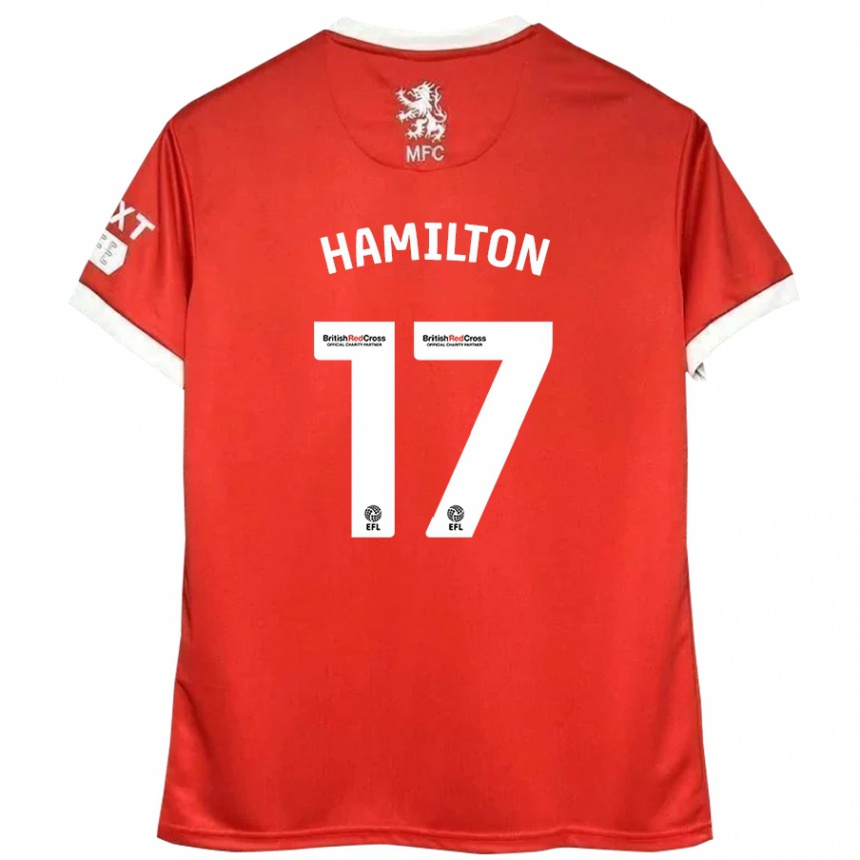 Gyermek Labdarúgás Micah Hamilton #17 Piros Fehér Hazai Jersey 2024/25 Mez Póló Ing