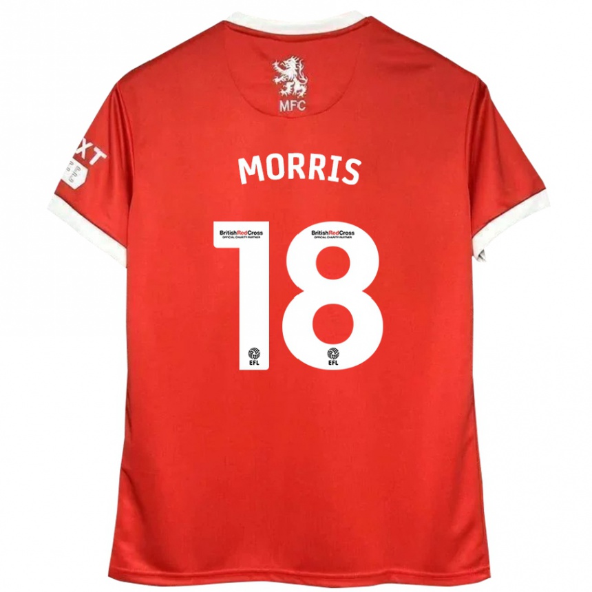 Gyermek Labdarúgás Aidan Morris #18 Piros Fehér Hazai Jersey 2024/25 Mez Póló Ing