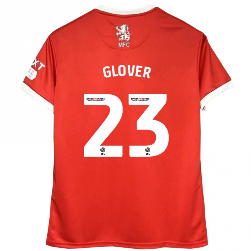 Gyermek Labdarúgás Tom Glover #23 Piros Fehér Hazai Jersey 2024/25 Mez Póló Ing