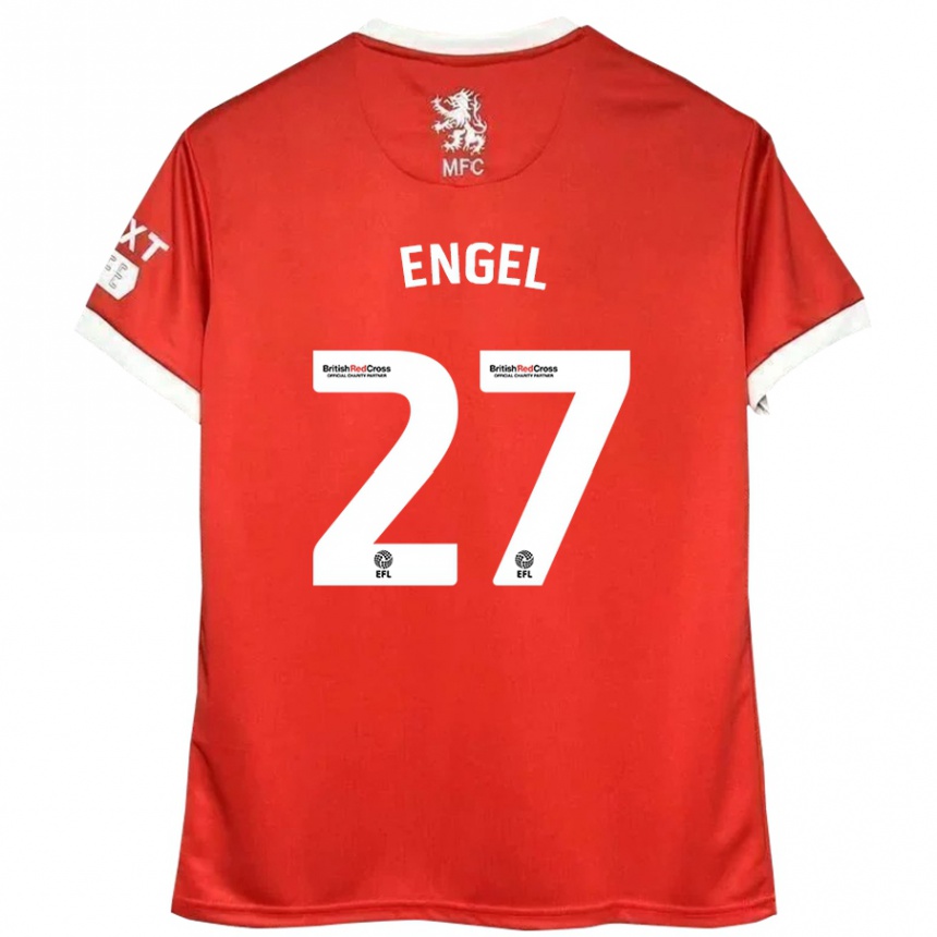 Gyermek Labdarúgás Lukas Engel #27 Piros Fehér Hazai Jersey 2024/25 Mez Póló Ing