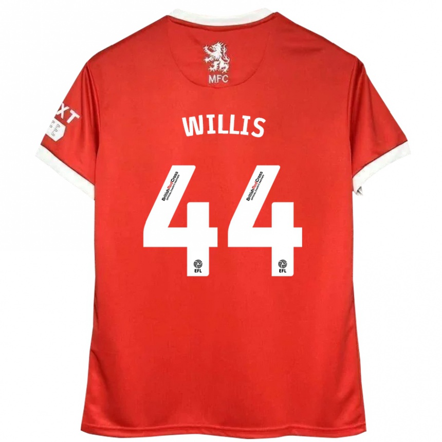 Gyermek Labdarúgás Pharrell Willis #44 Piros Fehér Hazai Jersey 2024/25 Mez Póló Ing