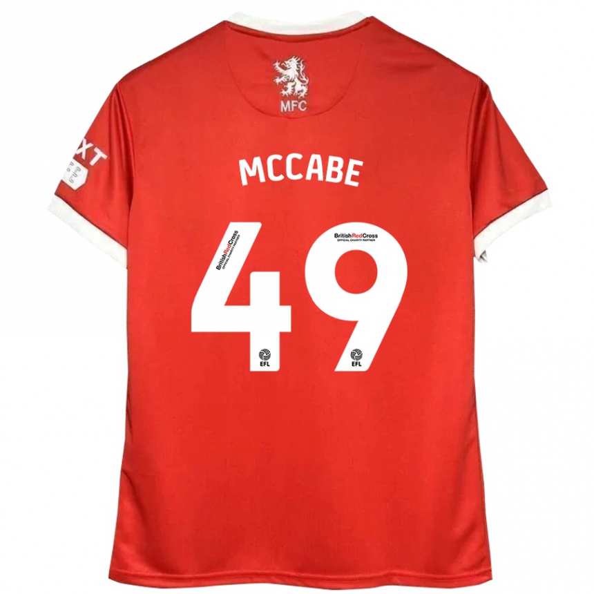 Gyermek Labdarúgás Law Mccabe #49 Piros Fehér Hazai Jersey 2024/25 Mez Póló Ing