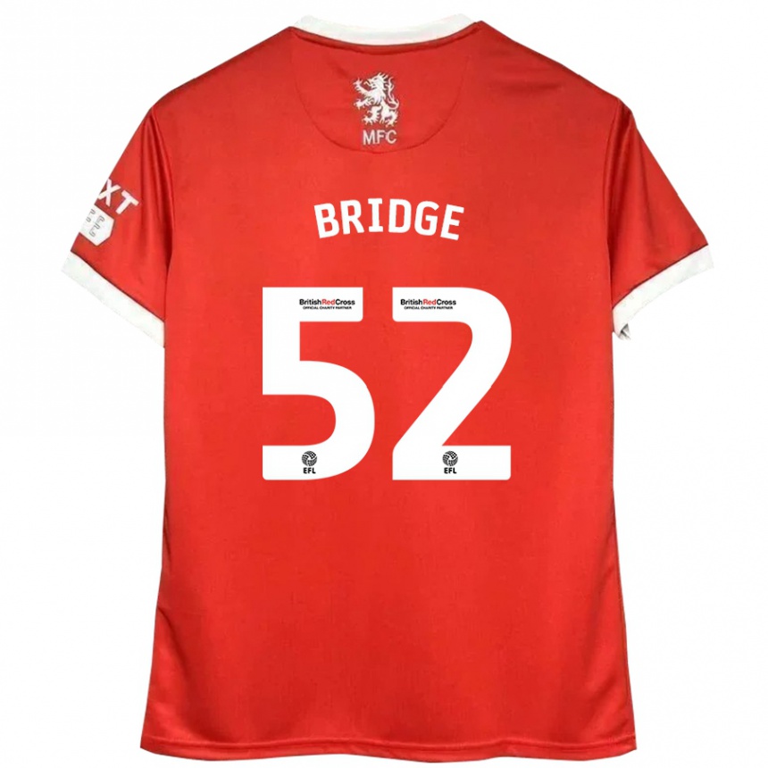 Gyermek Labdarúgás Aj Bridge #52 Piros Fehér Hazai Jersey 2024/25 Mez Póló Ing