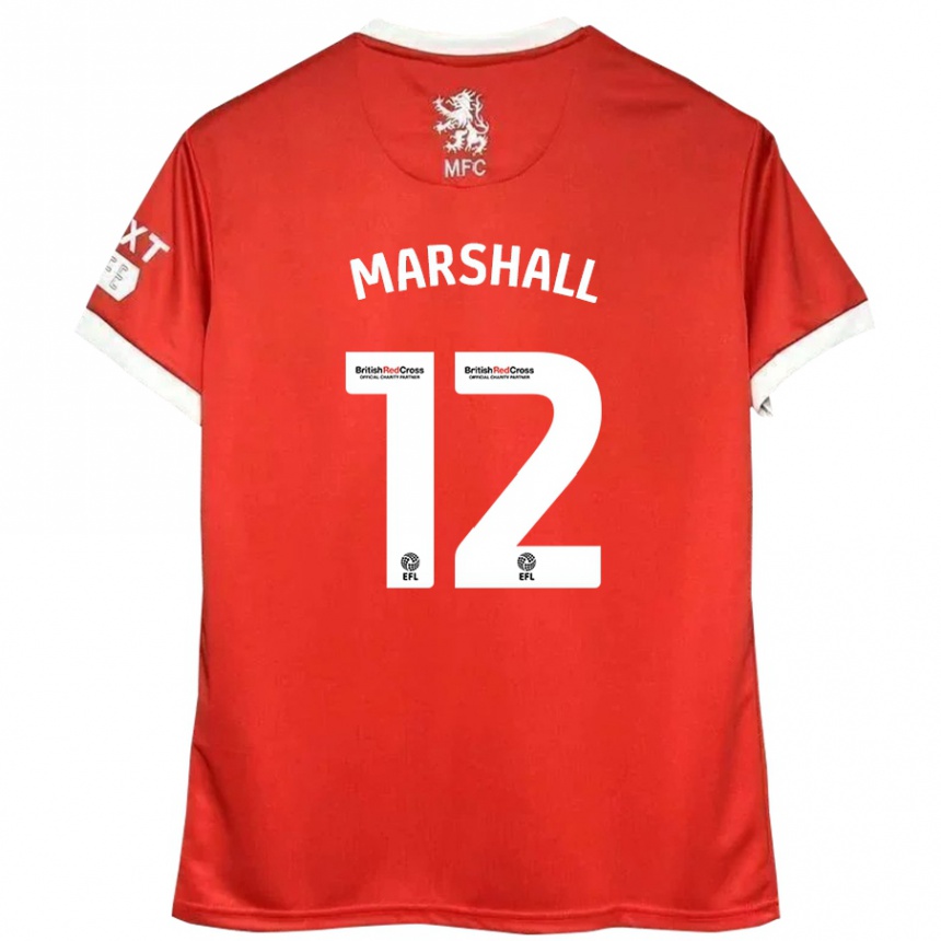 Gyermek Labdarúgás Eve Marshall #12 Piros Fehér Hazai Jersey 2024/25 Mez Póló Ing