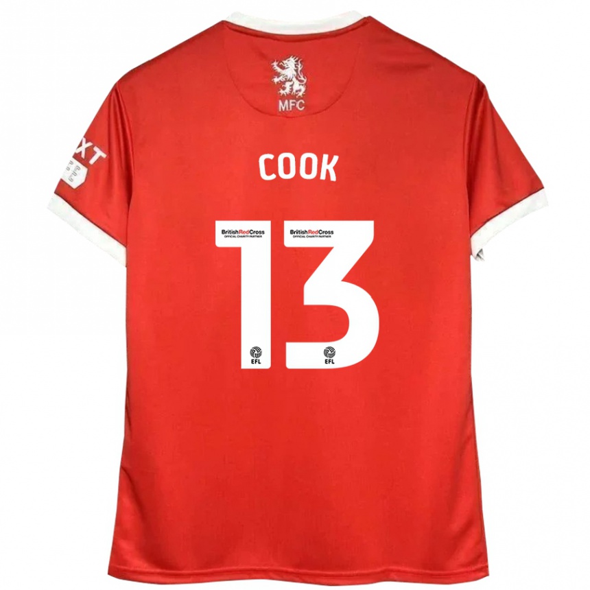 Gyermek Labdarúgás Ruby Cook #13 Piros Fehér Hazai Jersey 2024/25 Mez Póló Ing