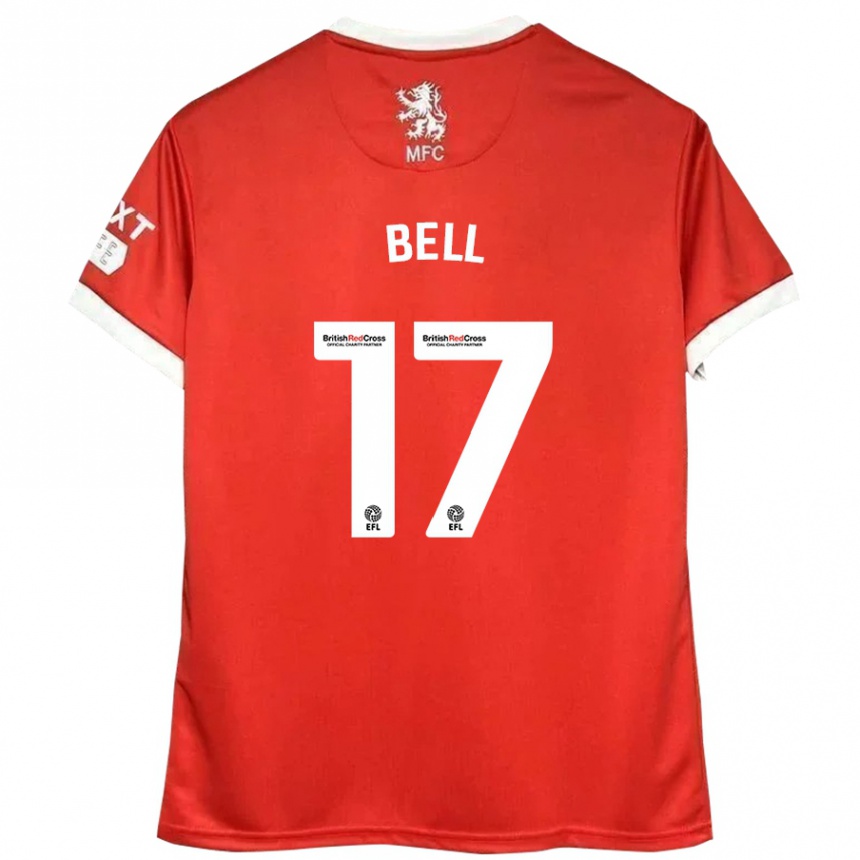 Gyermek Labdarúgás Millie Bell #17 Piros Fehér Hazai Jersey 2024/25 Mez Póló Ing