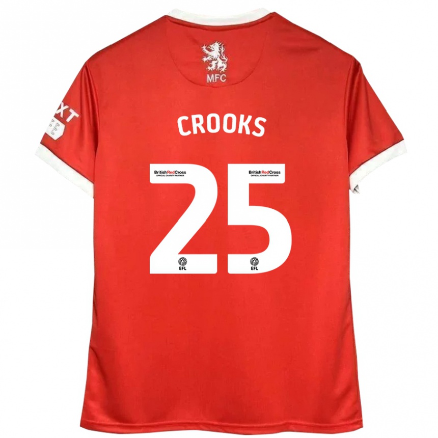 Gyermek Labdarúgás Matt Crooks #25 Piros Fehér Hazai Jersey 2024/25 Mez Póló Ing