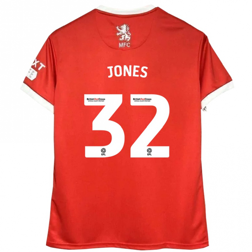 Gyermek Labdarúgás Jamie Jones #32 Piros Fehér Hazai Jersey 2024/25 Mez Póló Ing