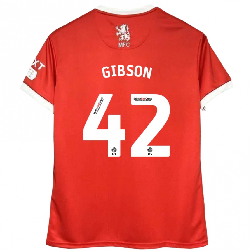 Gyermek Labdarúgás Joseph Gibson #42 Piros Fehér Hazai Jersey 2024/25 Mez Póló Ing