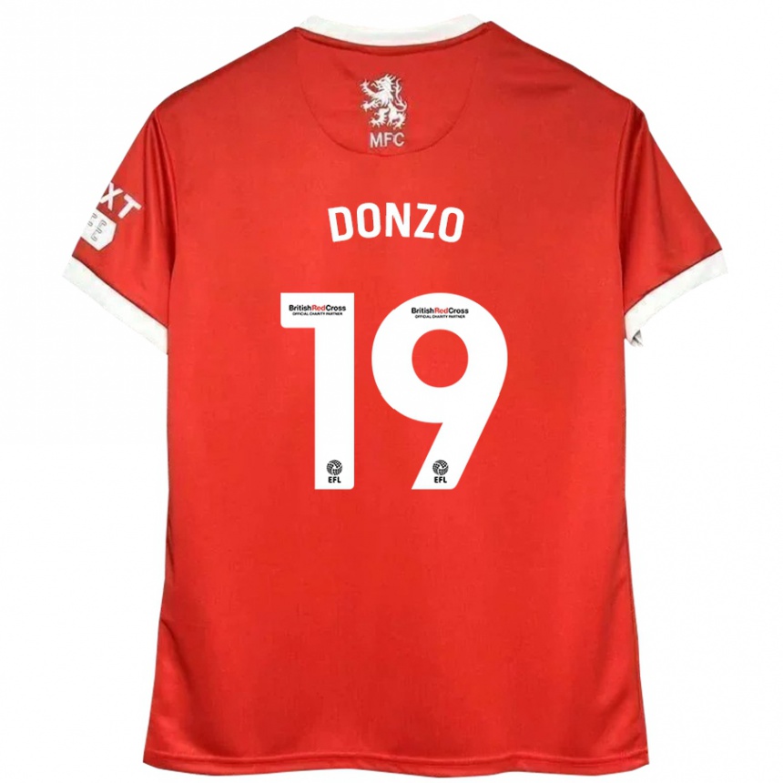 Gyermek Labdarúgás Jolie Donzo #19 Piros Fehér Hazai Jersey 2024/25 Mez Póló Ing