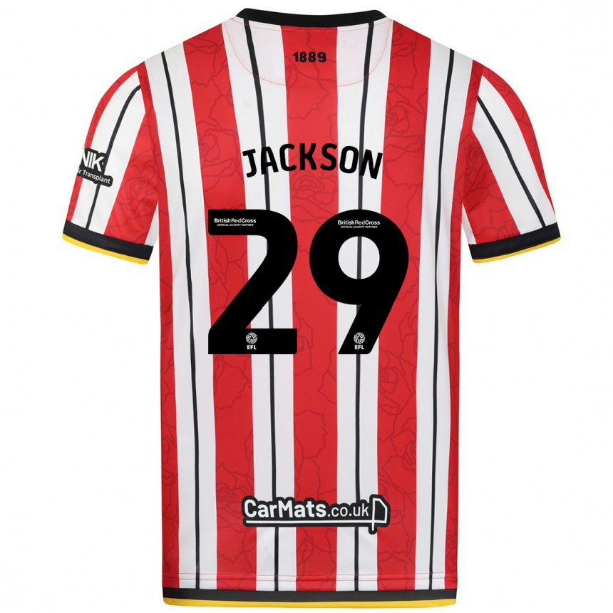 Gyermek Labdarúgás Fallon Olivia Connolly-Jackson #29 Piros Fehér Csíkok Hazai Jersey 2024/25 Mez Póló Ing