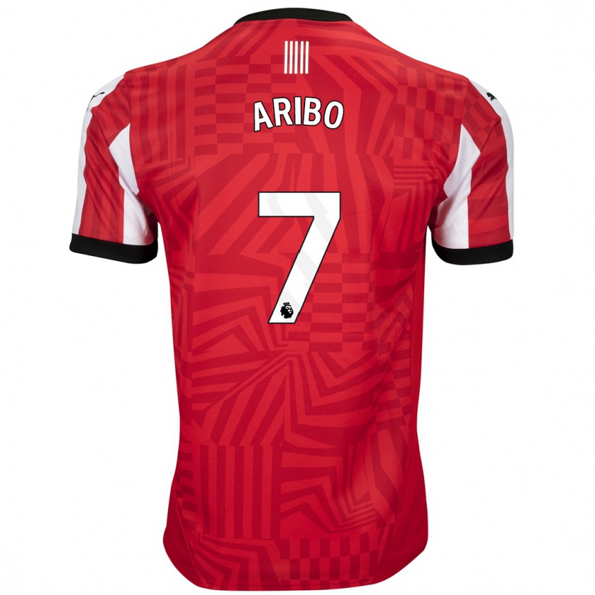 Gyermek Labdarúgás Joe Aribo #7 Piros Fehér Hazai Jersey 2024/25 Mez Póló Ing