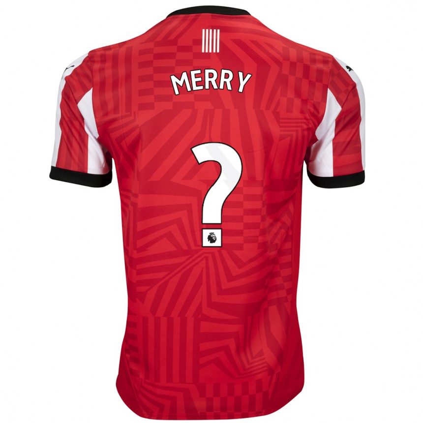 Gyermek Labdarúgás Will Merry #0 Piros Fehér Hazai Jersey 2024/25 Mez Póló Ing