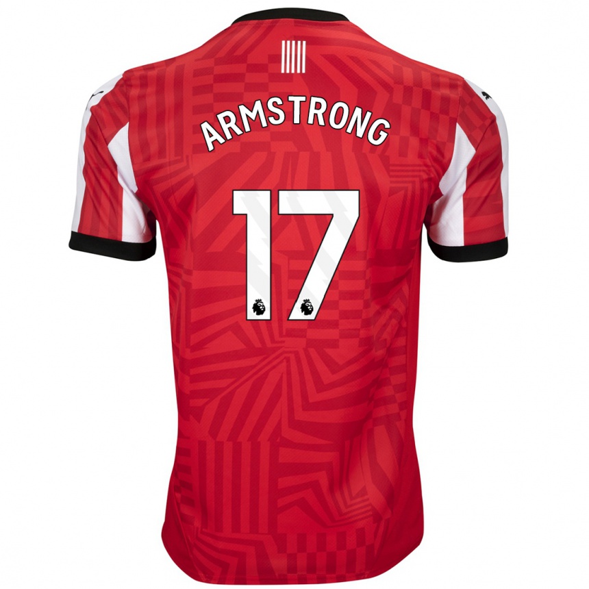 Gyermek Labdarúgás Stuart Armstrong #17 Piros Fehér Hazai Jersey 2024/25 Mez Póló Ing