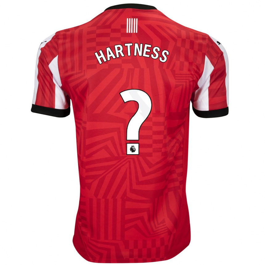 Gyermek Labdarúgás Ethan Hartness #0 Piros Fehér Hazai Jersey 2024/25 Mez Póló Ing