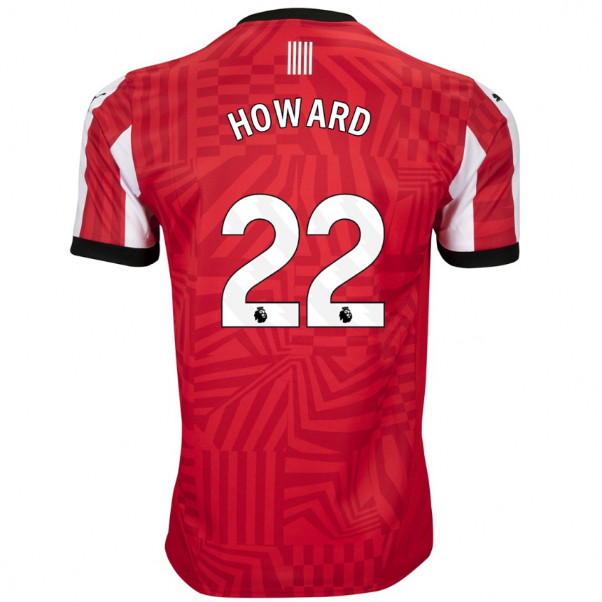 Gyermek Labdarúgás Bethany-May Howard #22 Piros Fehér Hazai Jersey 2024/25 Mez Póló Ing