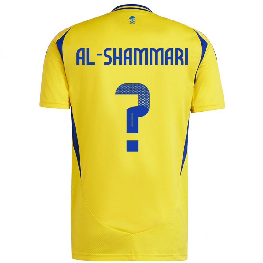 Gyermek Labdarúgás Mansour Al-Shammari #0 Sárga Kék Hazai Jersey 2024/25 Mez Póló Ing