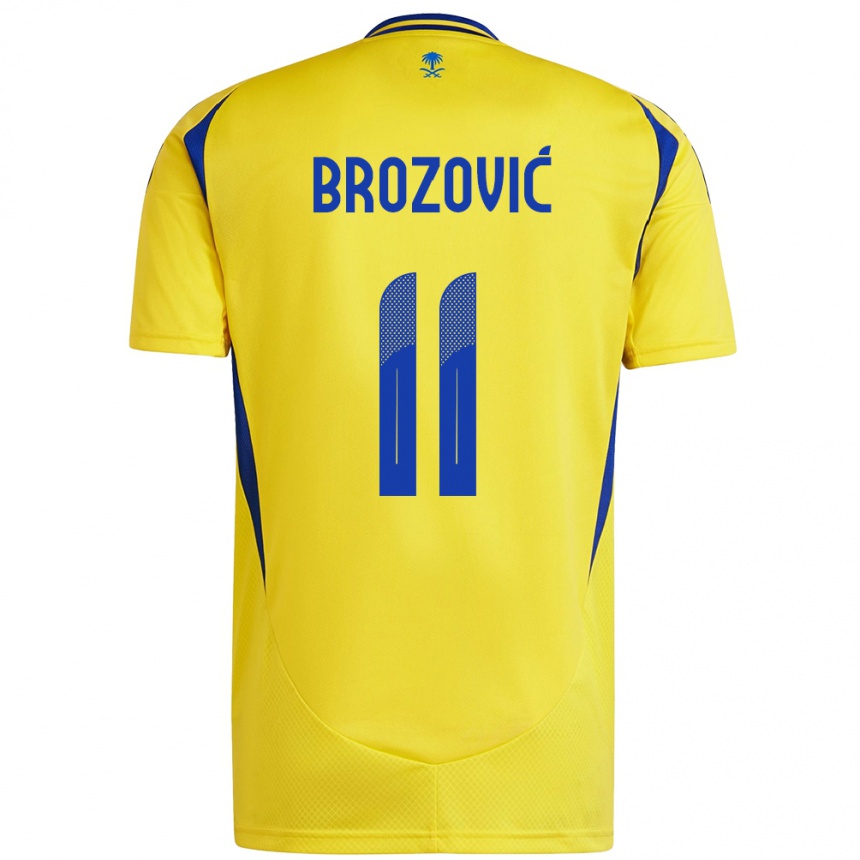 Gyermek Labdarúgás Marcelo Brozovic #11 Sárga Kék Hazai Jersey 2024/25 Mez Póló Ing