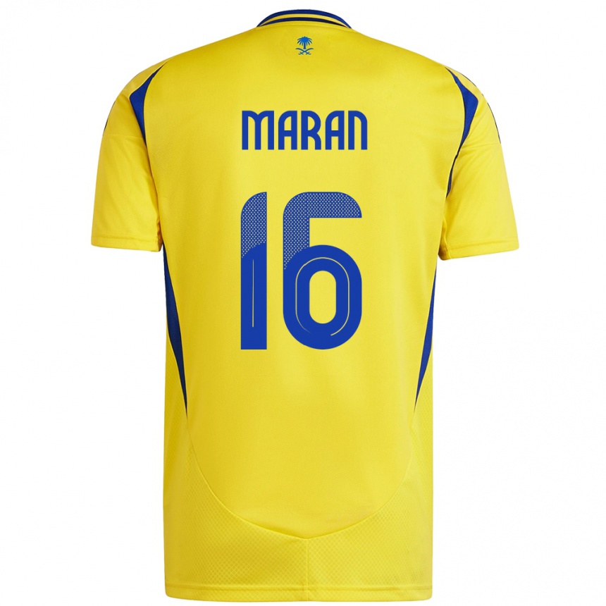 Gyermek Labdarúgás Mohammed Maran #16 Sárga Kék Hazai Jersey 2024/25 Mez Póló Ing