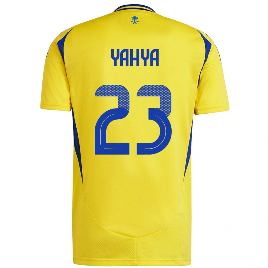 Gyermek Labdarúgás Ayman Yahya #23 Sárga Kék Hazai Jersey 2024/25 Mez Póló Ing