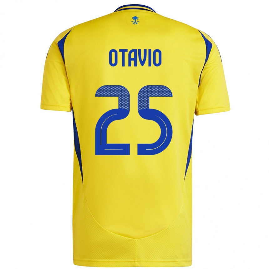 Gyermek Labdarúgás Otavio #25 Sárga Kék Hazai Jersey 2024/25 Mez Póló Ing